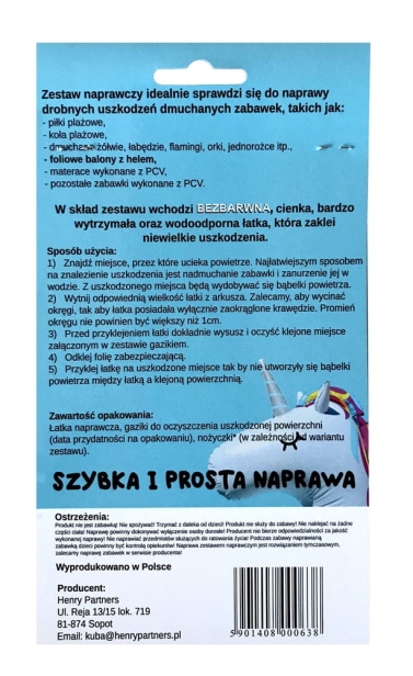 Zestaw Napraczy do dmuchanych zabawek
