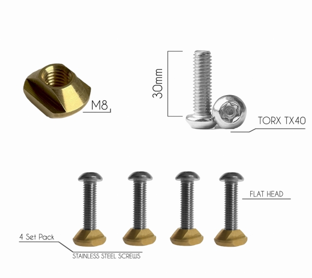 Hydrofoil Set of Bolts and Tnuts
