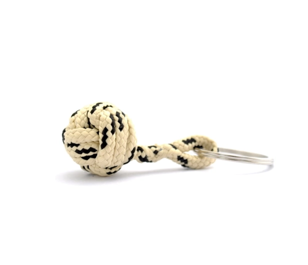 Monkey Ball Keychain Cream Black