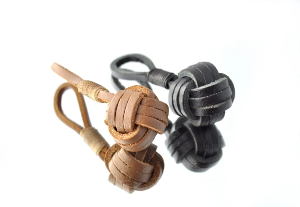 Leather Fob Monkey Balls