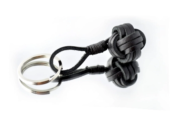 Black Keychain Genuine Leather