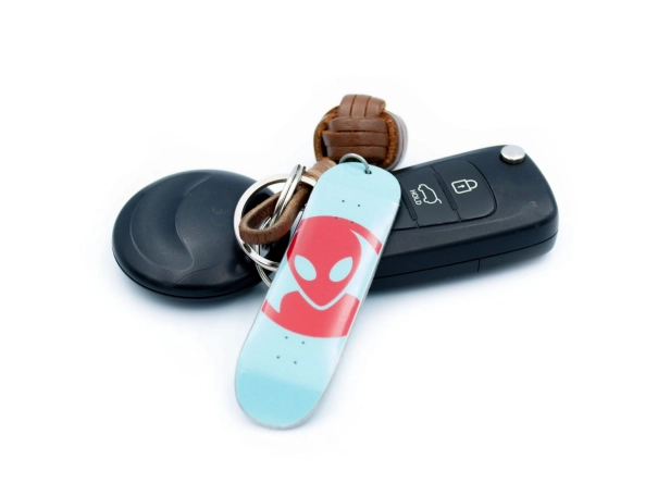 Alien Skateboarding Keychain
